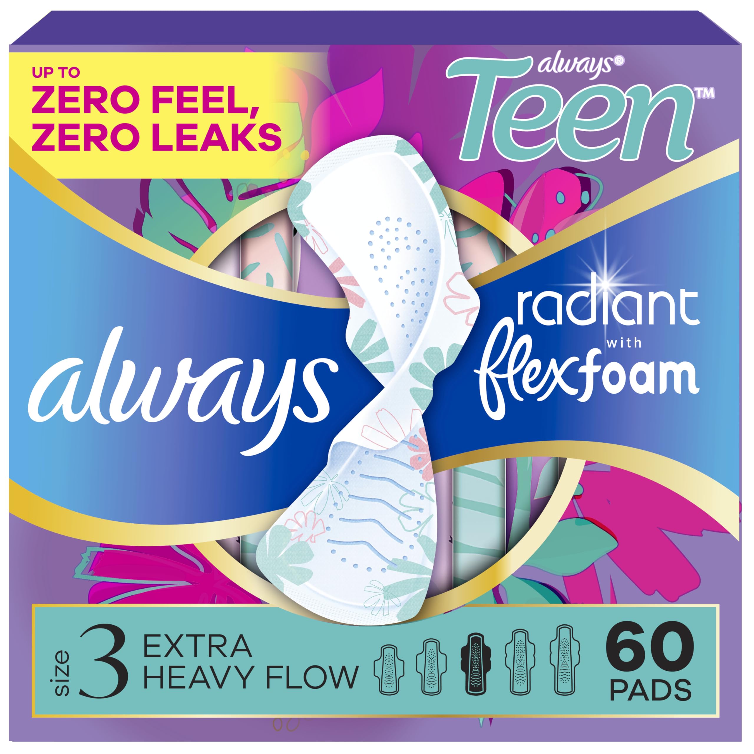 Always Radiant Teen Pads with FlexFoam