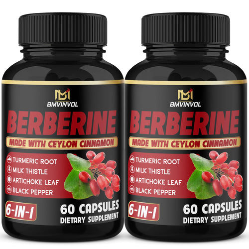BMVINVOL Berberine Capsules with Ceylon Cinnamon Turmeric Milk Thistle Artichoke Black Pepper