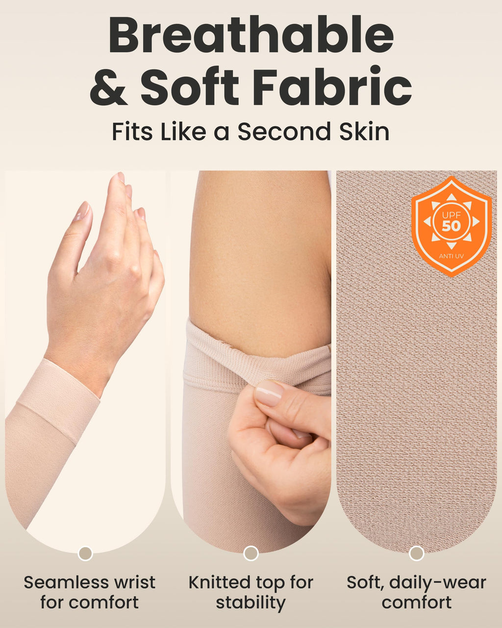KEMFORD Compression Arm Sleeves for Women - 15-20 mmHg

