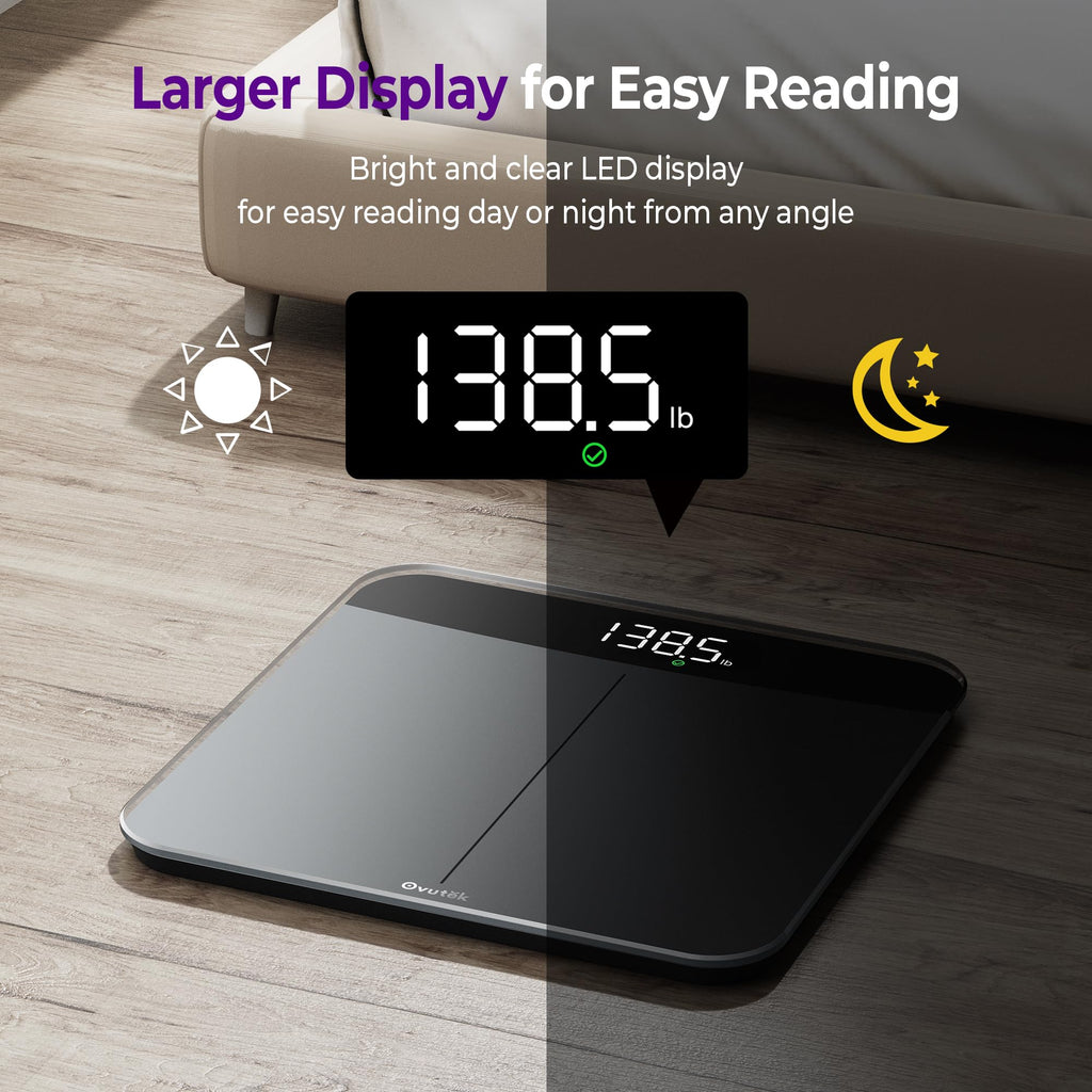 Ovutek Digital Bathroom Scale with Large LED Display 450 lb

