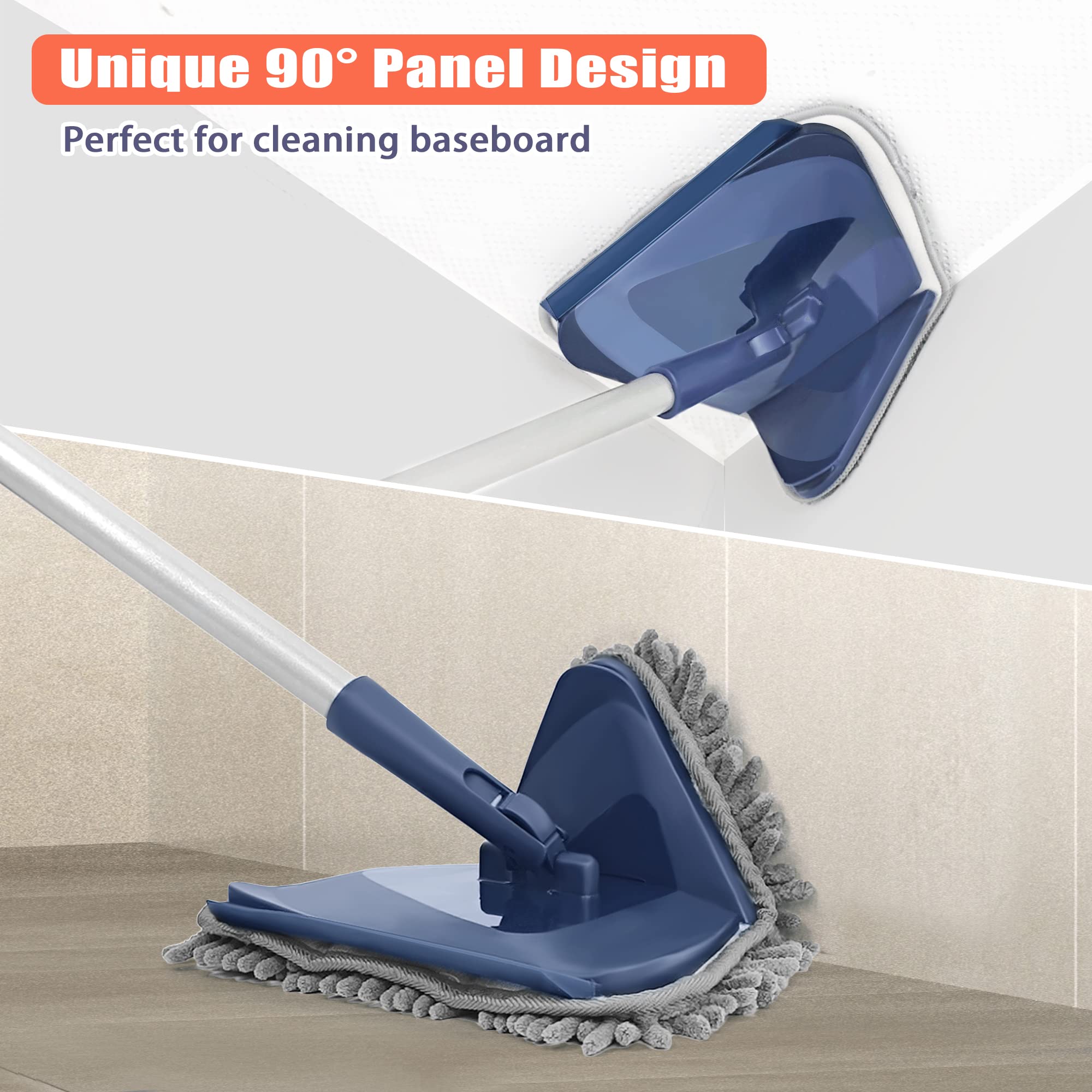 JEHONN Wall Mop 82-Inch Reach | 3-in-1 Duster with Pads

