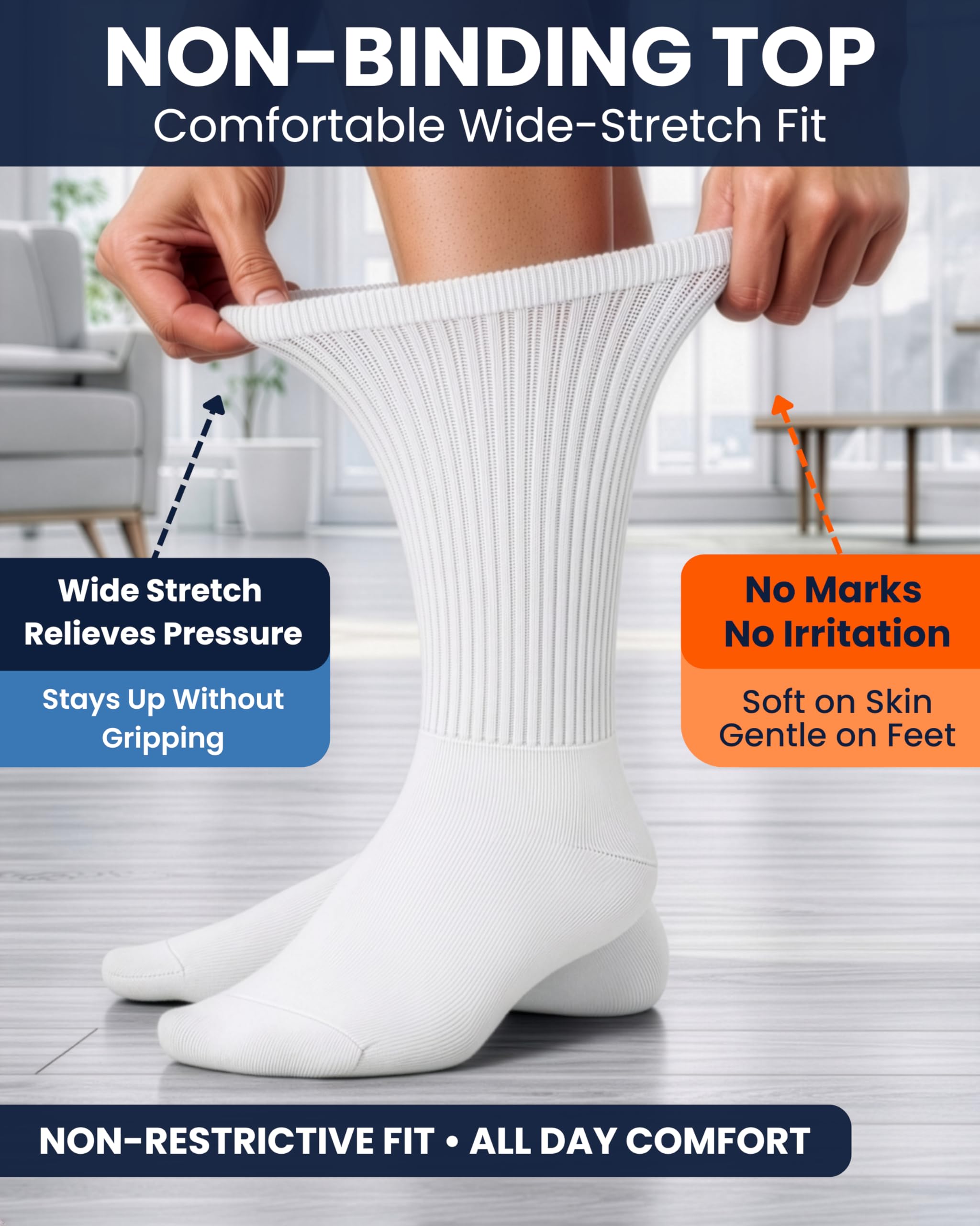 Special Essentials Diabetic Crew Socks for Men & Women

