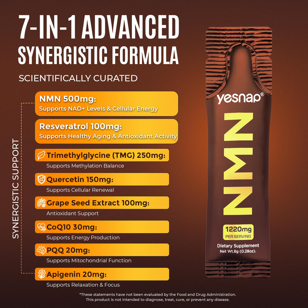 NMN NAD+ Liquid Dietary Supplement with Resveratrol & CoQ10

