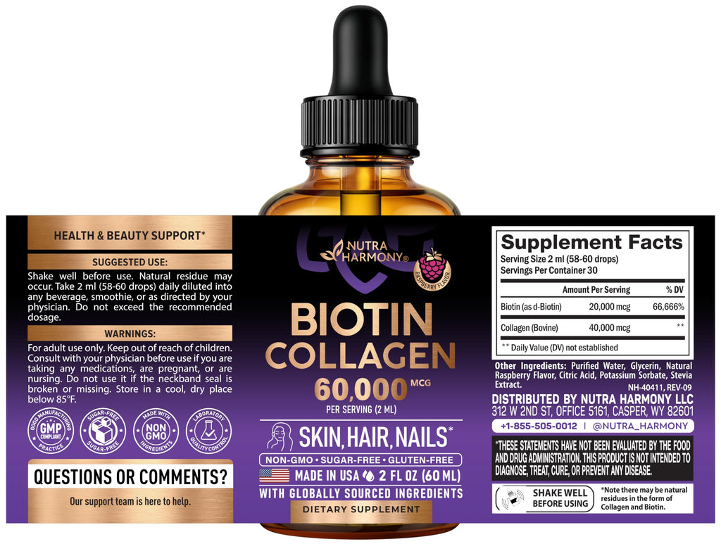 Biotin & Collagen Liquid Drops for Hair, Skin & Nails

