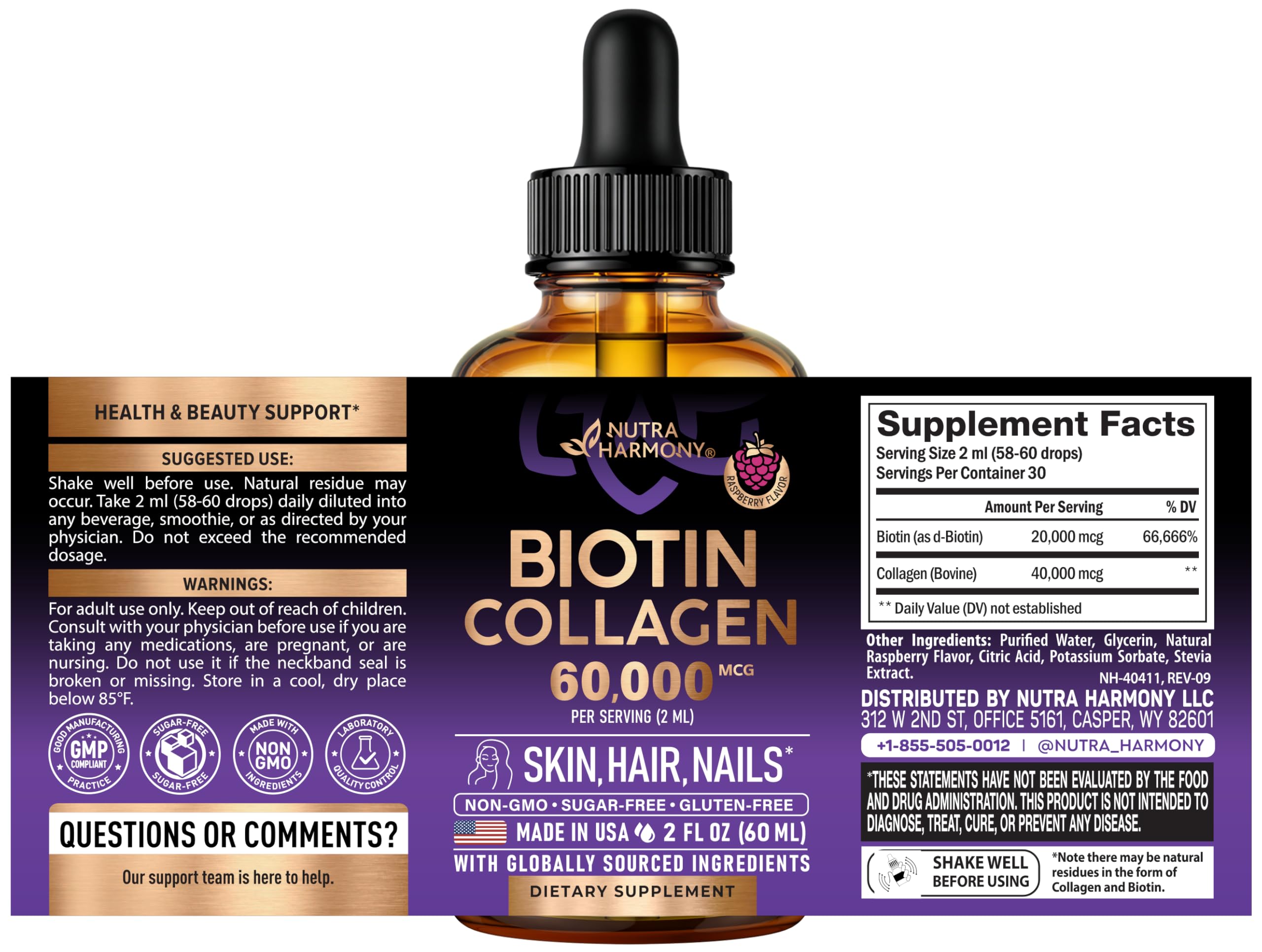 Biotin & Collagen Liquid Drops for Hair, Skin & Nails

