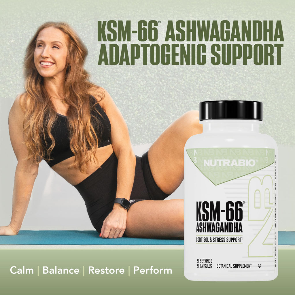 NutraBio Ashwagandha KSM-66 | Stress & Mood Support

