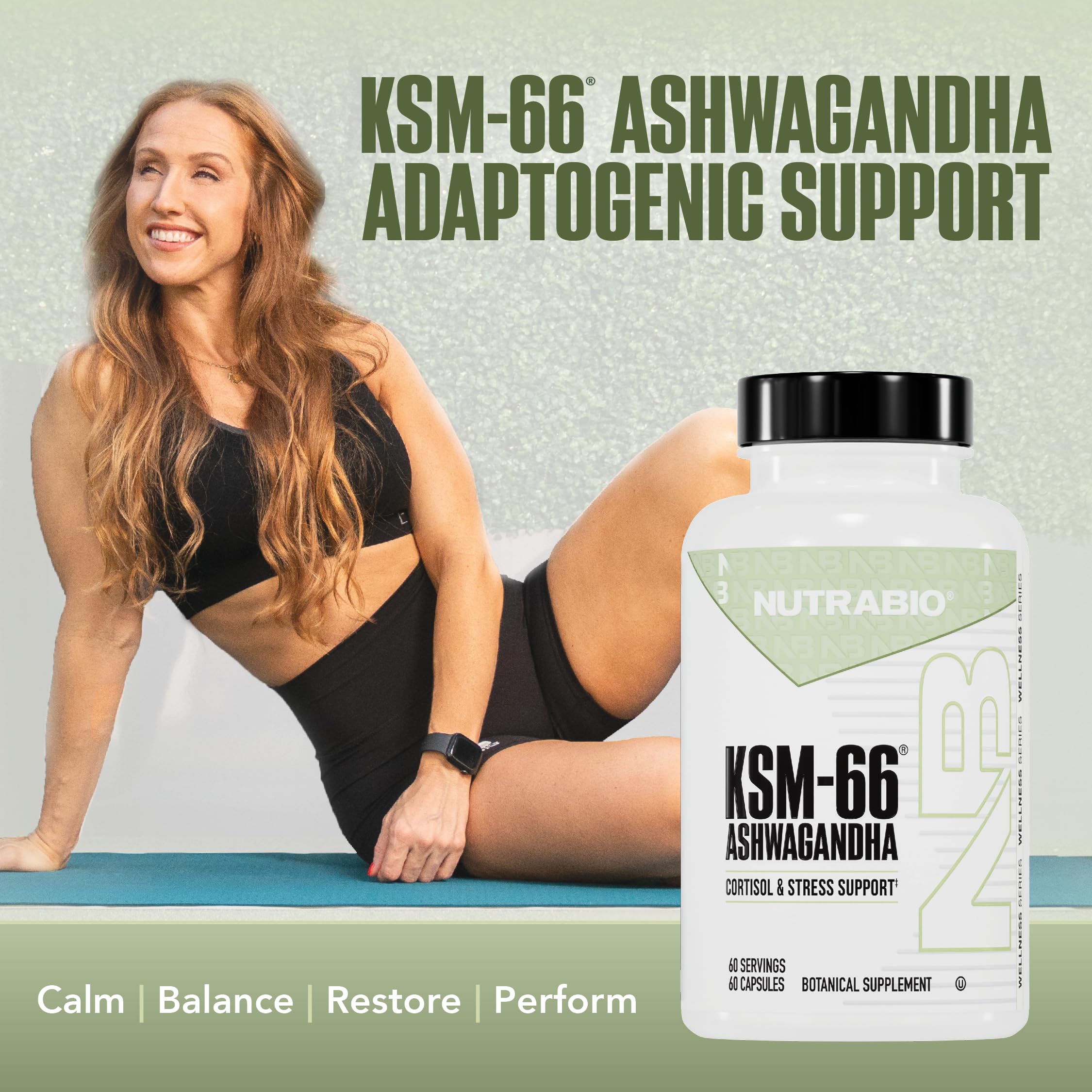 NutraBio Ashwagandha KSM-66 | Stress & Mood Support

