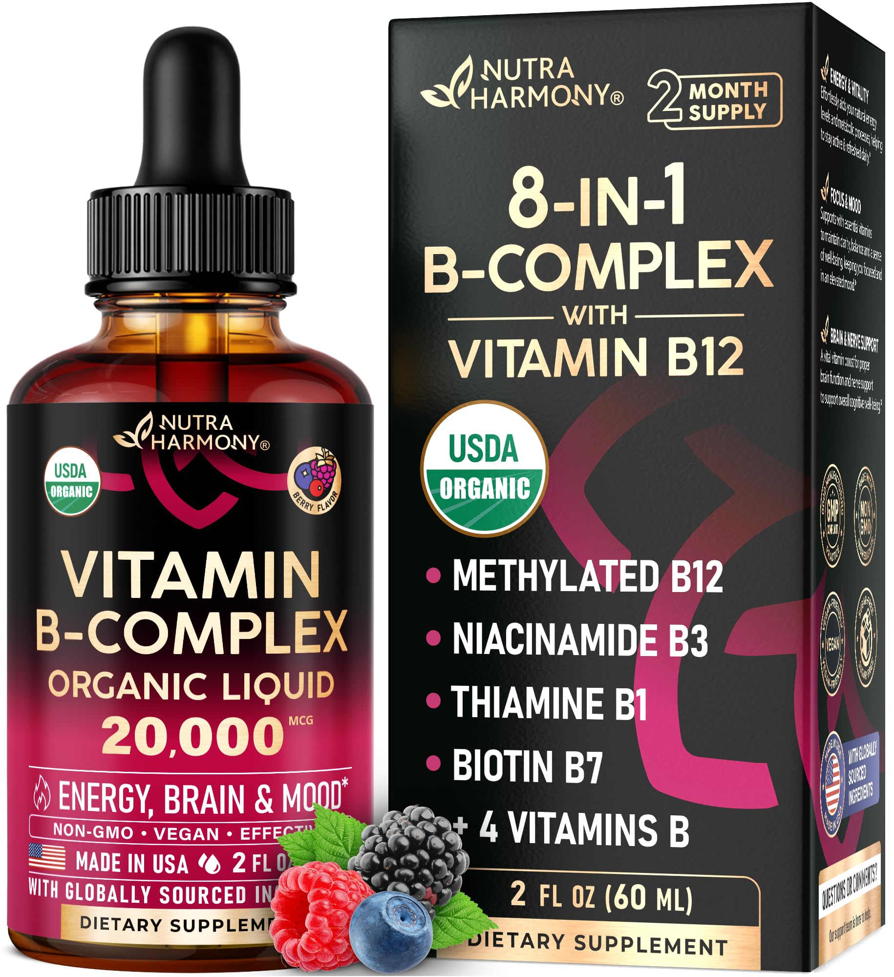 Vitamin B-Complex Liquid Drops | USDA Organic

