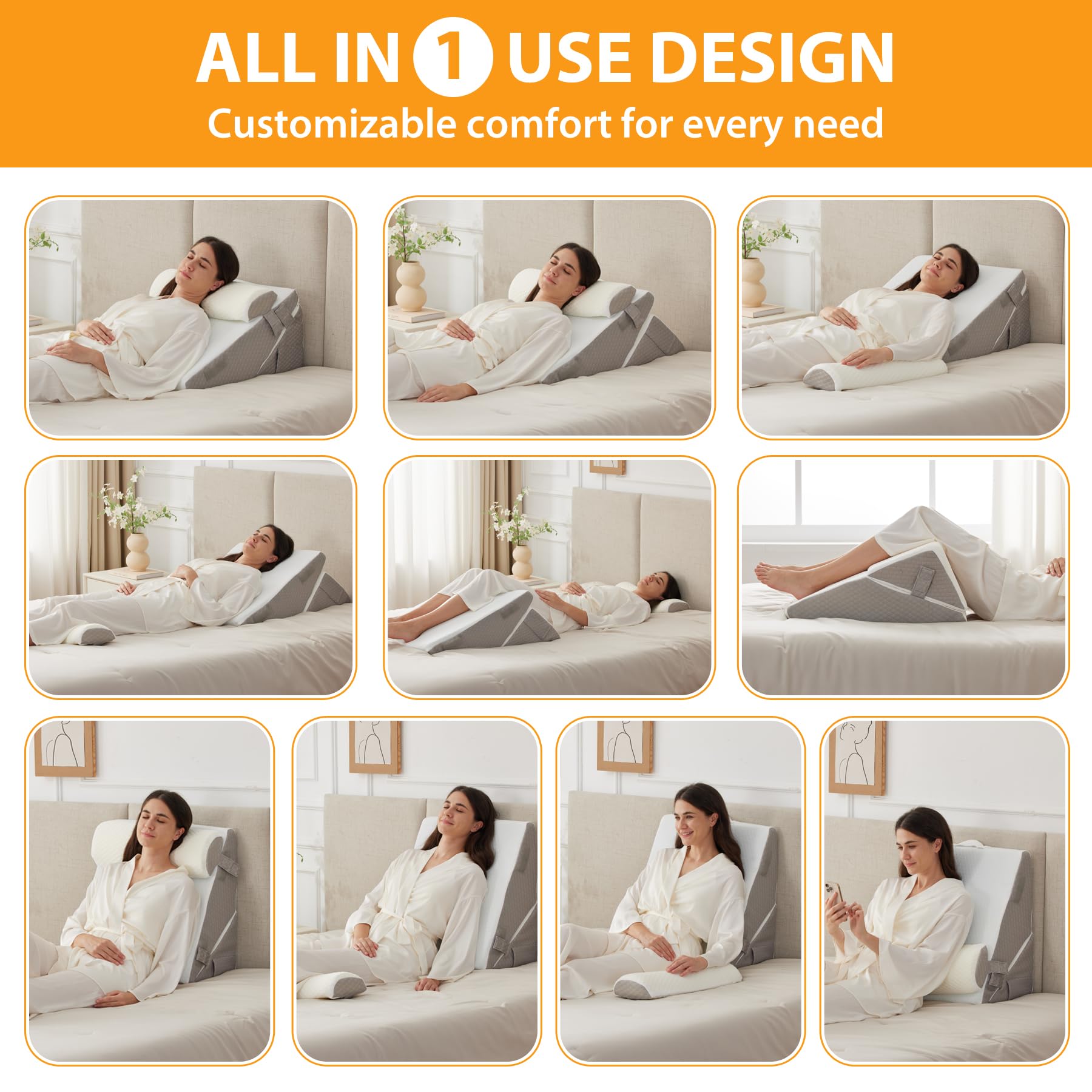 Ruqmuis 3-Piece Wedge Pillow Set | After Surgery

