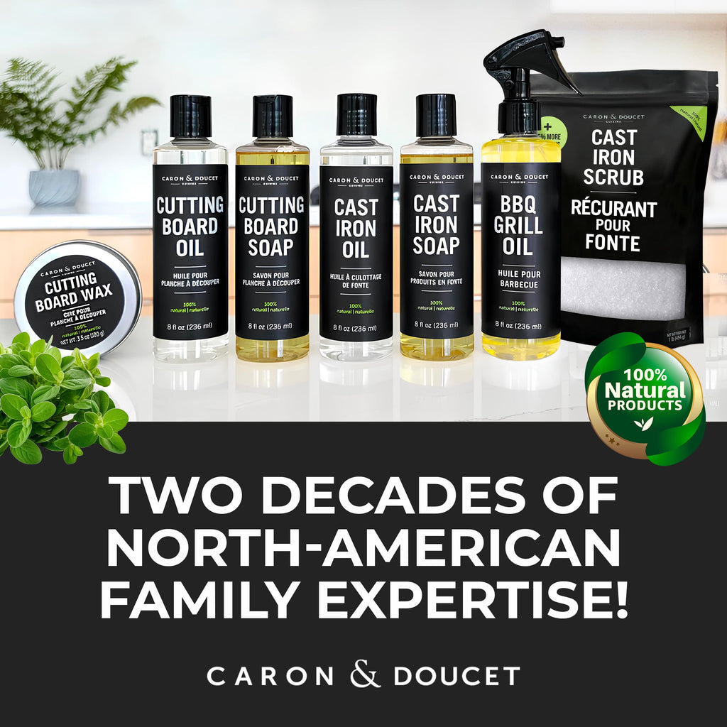Caron & Doucet Cast Iron Care Set – Seasoning Oil & Soap

