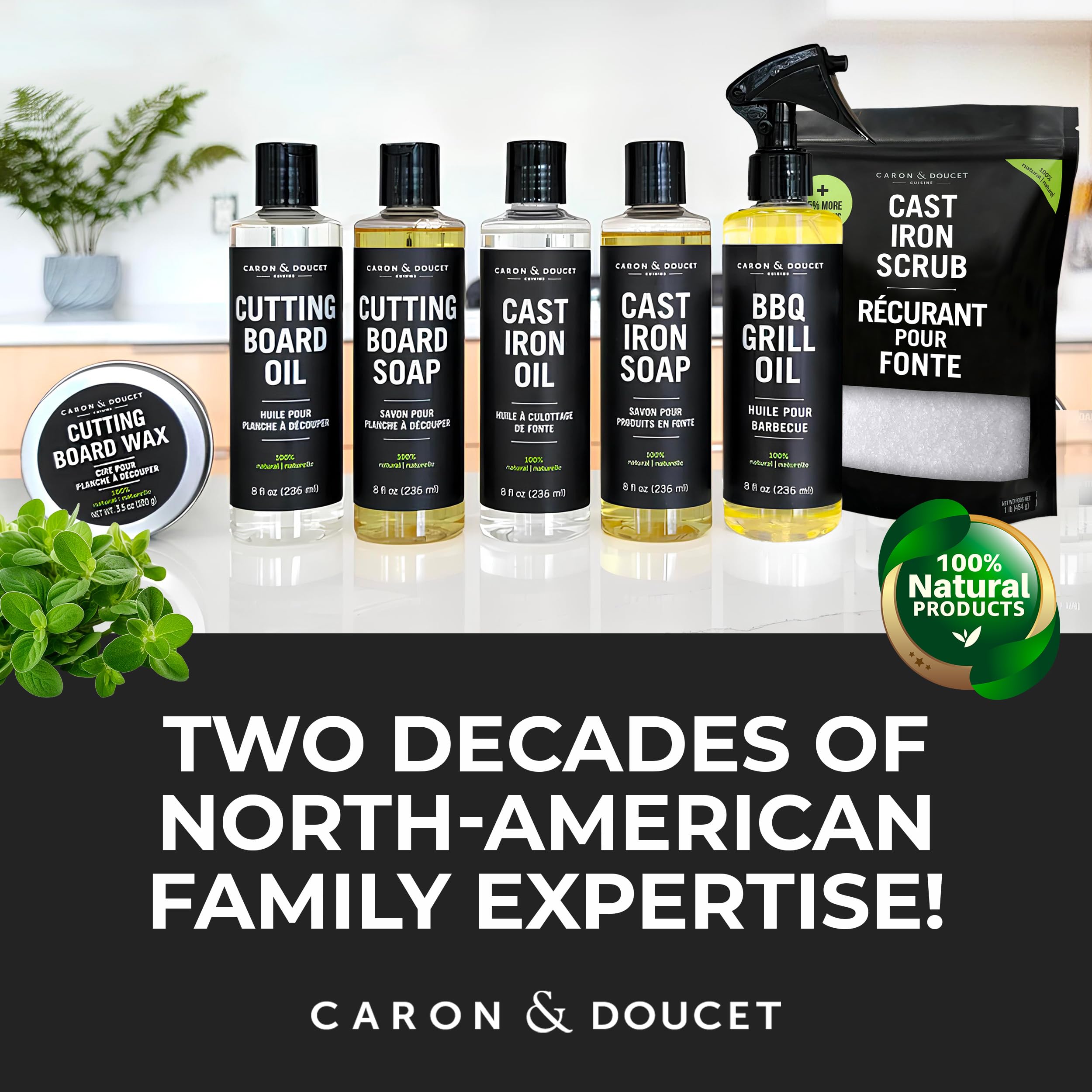 Caron & Doucet Cast Iron Care Set – Seasoning Oil & Soap

