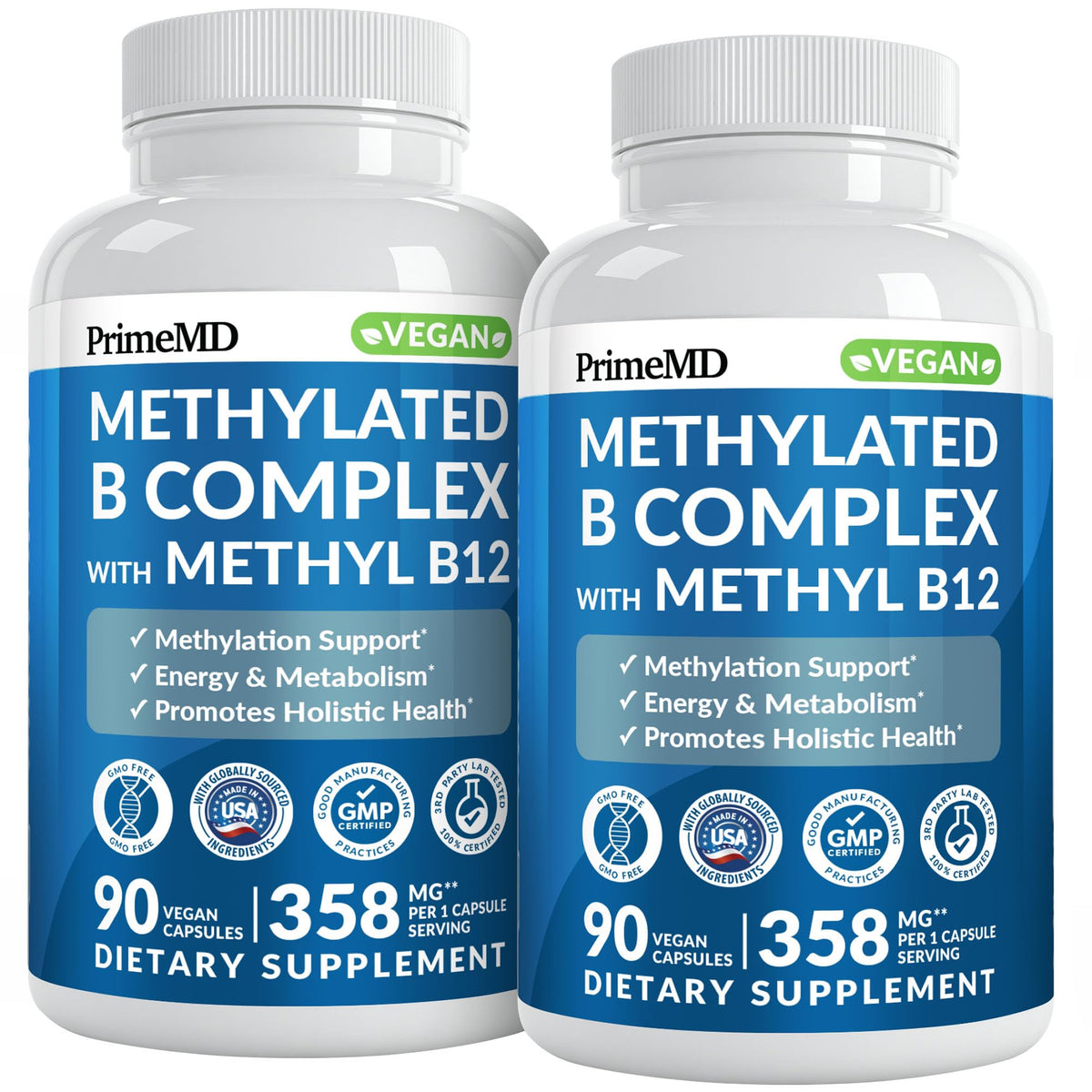 Methylated B Complex with Methylfolate and B12 for Energy and Brain Support