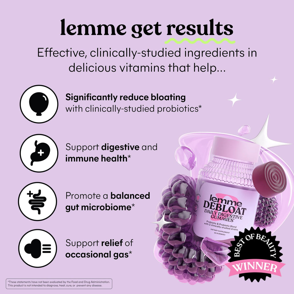 Lemme Debloat Probiotic Gummies with Prebiotic

