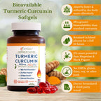A1Vitality NovaSOL Turmeric Curcumin 1000mg Softgels

