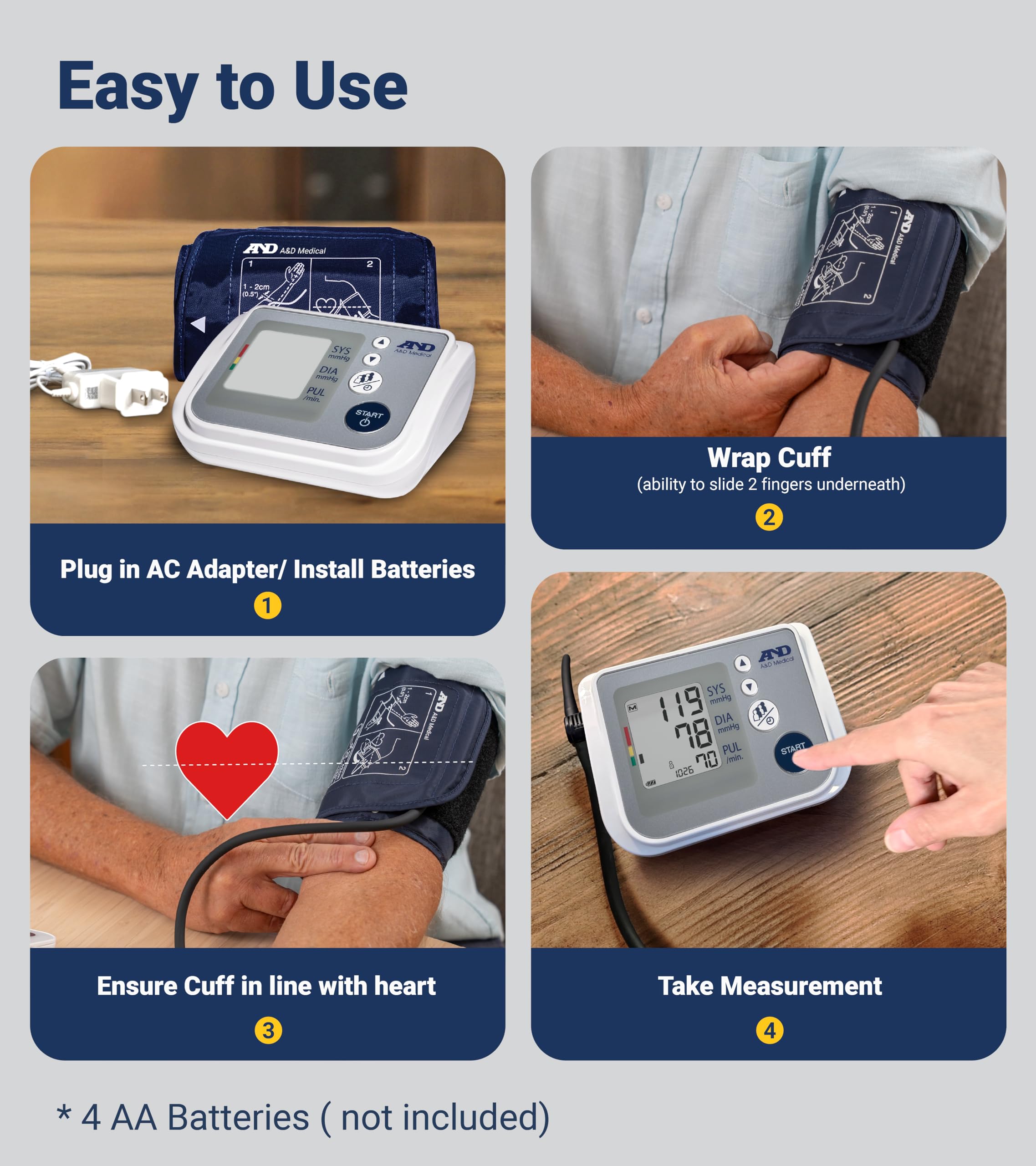 Blood Pressure Monitor UA-767FAC by A&D - Multi-User


