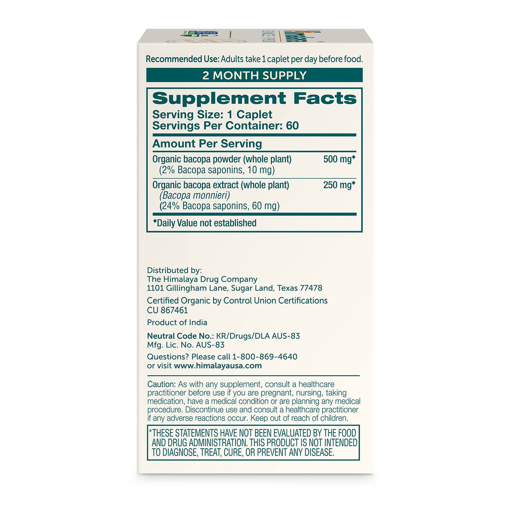Himalaya Organic Bacopa Monnieri Nootropic | Memory Support

