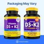 InnovixLabs Vitamin D3 K2 MK4 MK7 for Bone Health

