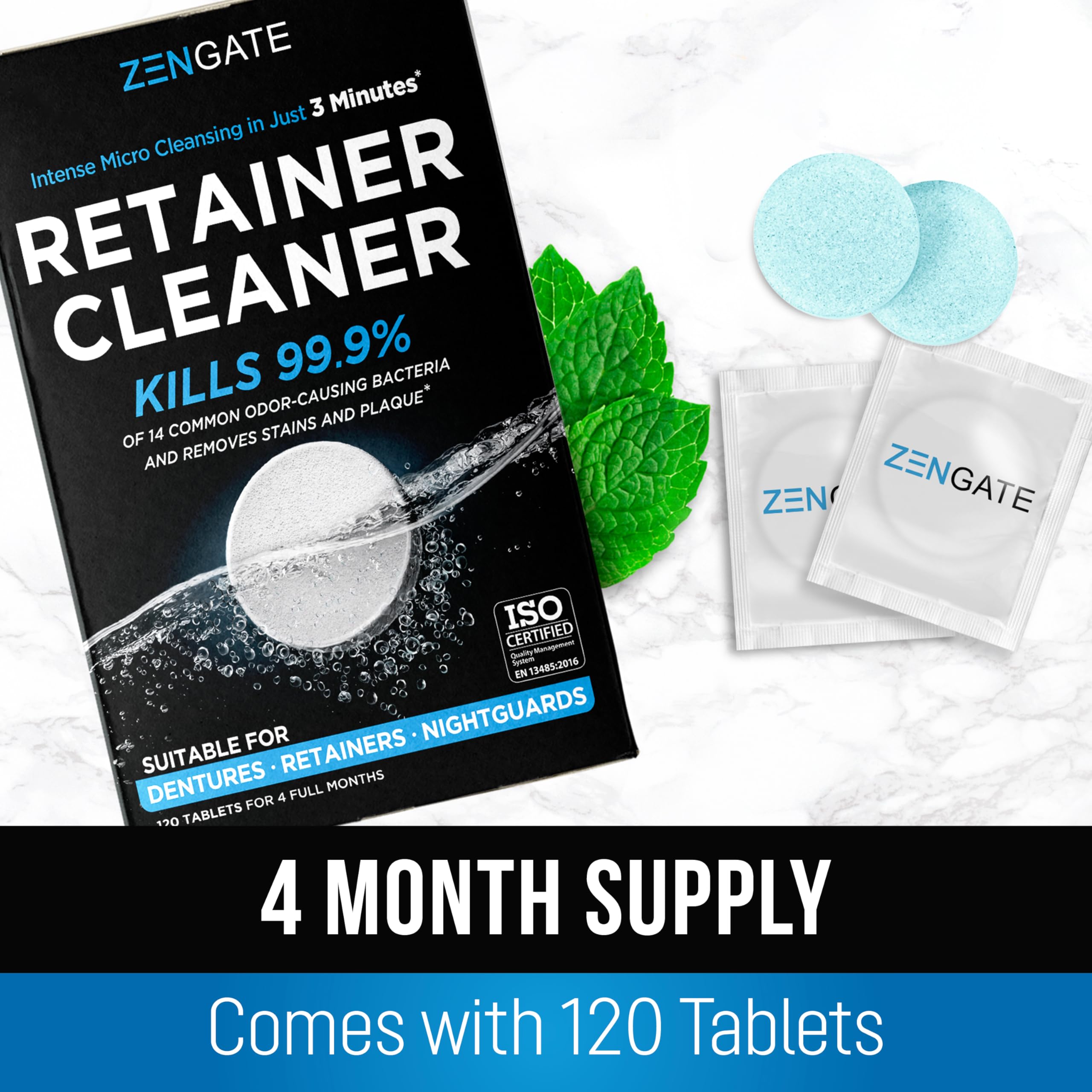 ZENGATE Retainer Cleaner Tablets for Dentures & Aligners

