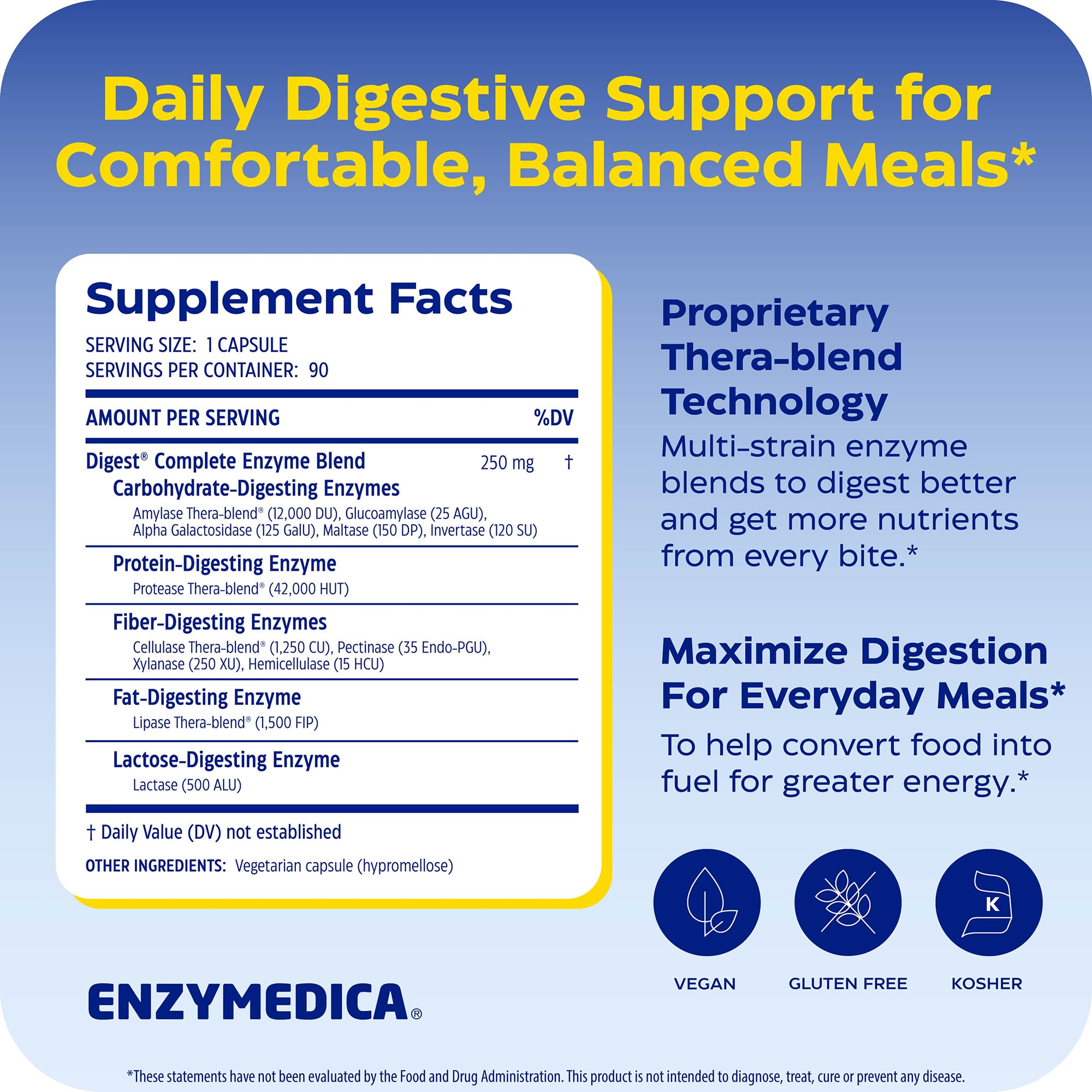 Enzymedica Digest Complete Digestive Enzyme Supplement

