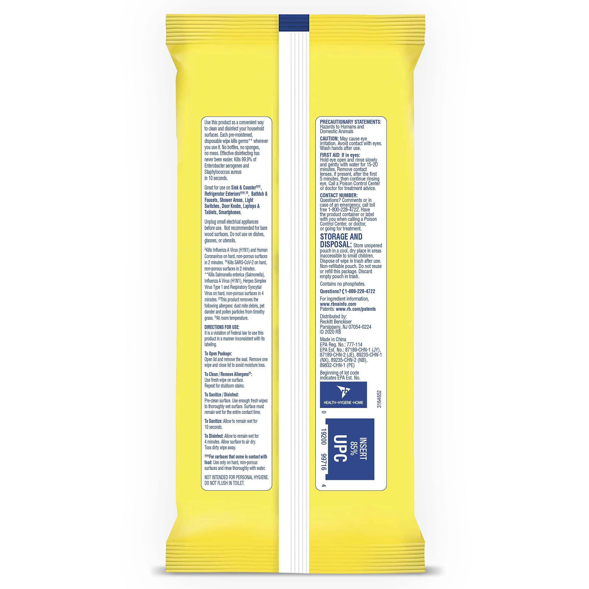 Lysol Disinfecting Wipes Multi-Surface Lemon & Lime

