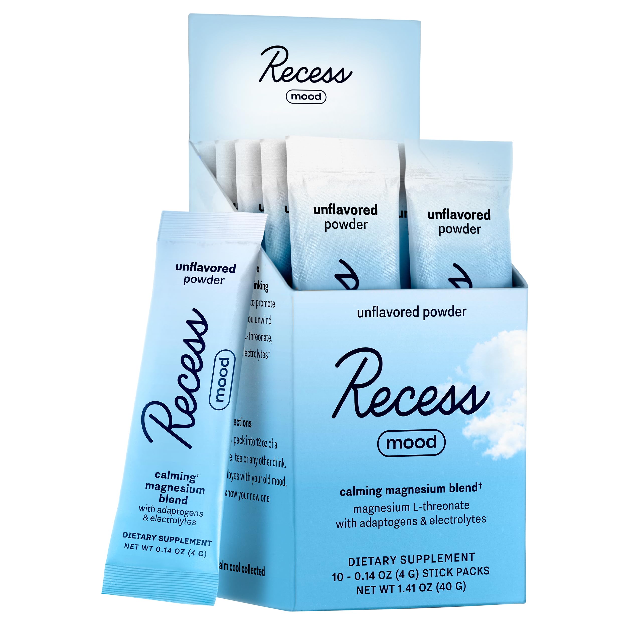 Recess Mood Powder Magnesium L-Threonate Calm Support Supplement