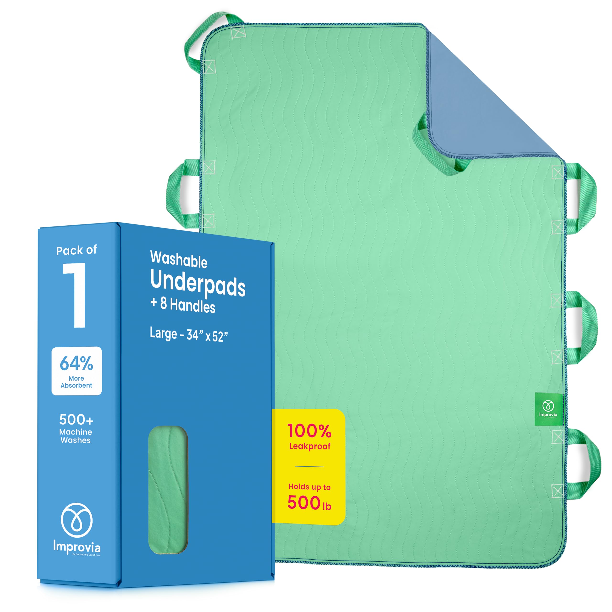 IMPROVIA Positioning Bed Pad with 8 Handles - Waterproof

