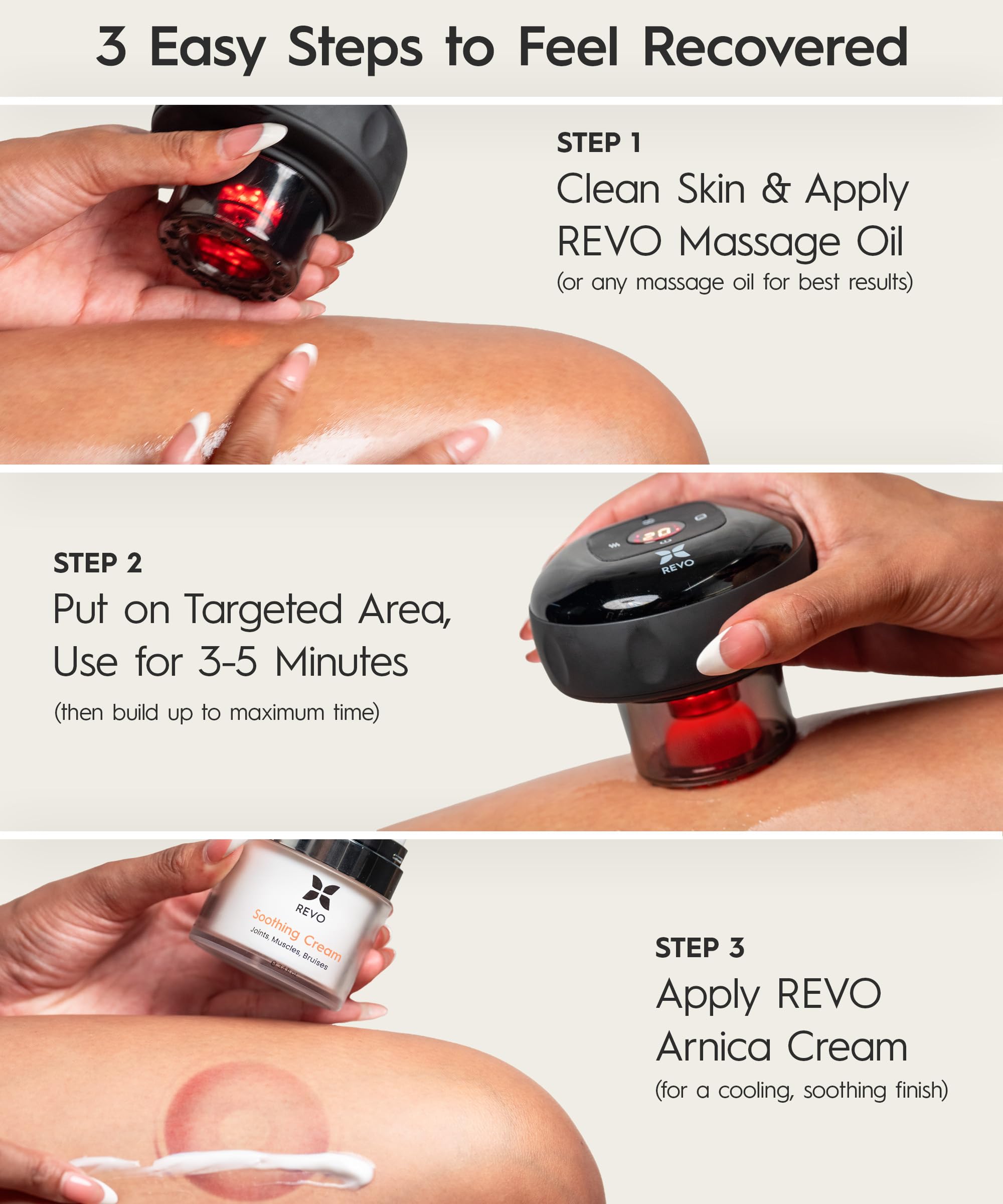 REVO Smart Cupping Massager with Heat & Red Light | Therapy

