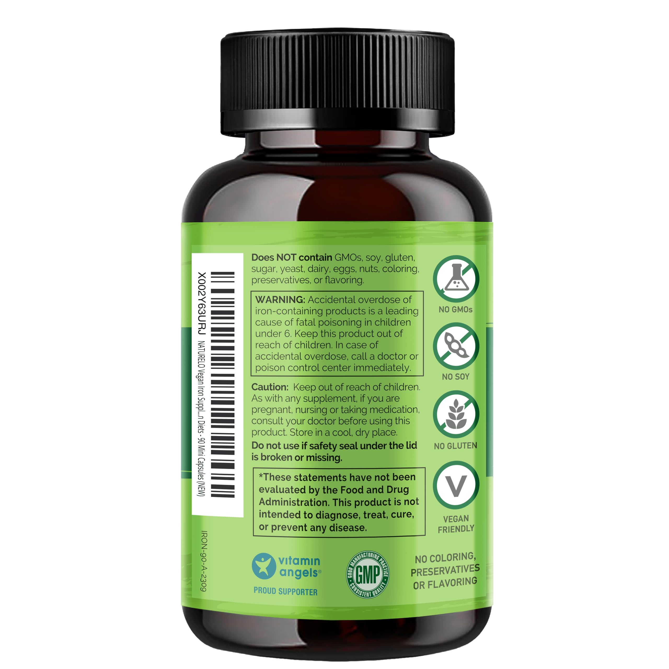 Naturelo Vegan Iron Supplement with Vitamin C


