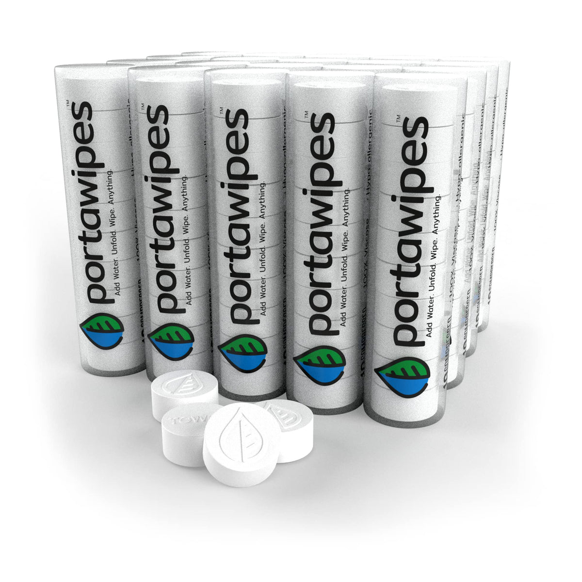 Portawipes Compressed Coin Tissues Soft Odor-Free Wipes for Home and Travel