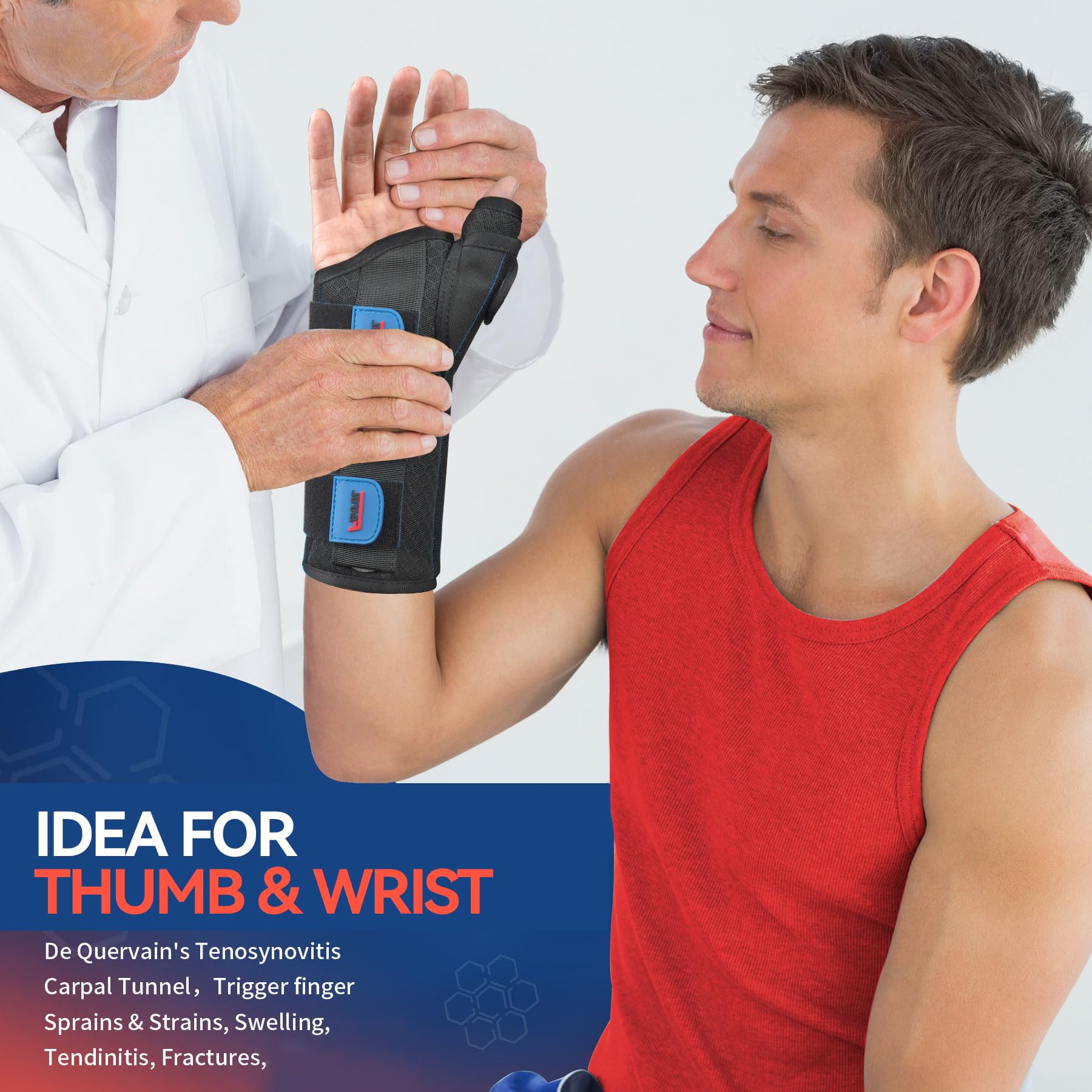FEATOL Thumb Spica Splint for Carpal Tunnel & De Quervain

