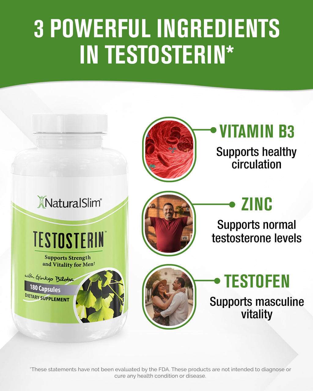 NaturalSlim Testosterone Booster for Men | Energy & Muscle

