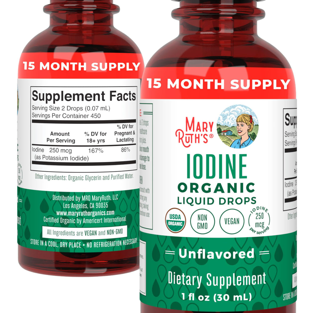 Iodine Liquid Drops by MaryRuth Organics | Thyroid Support

