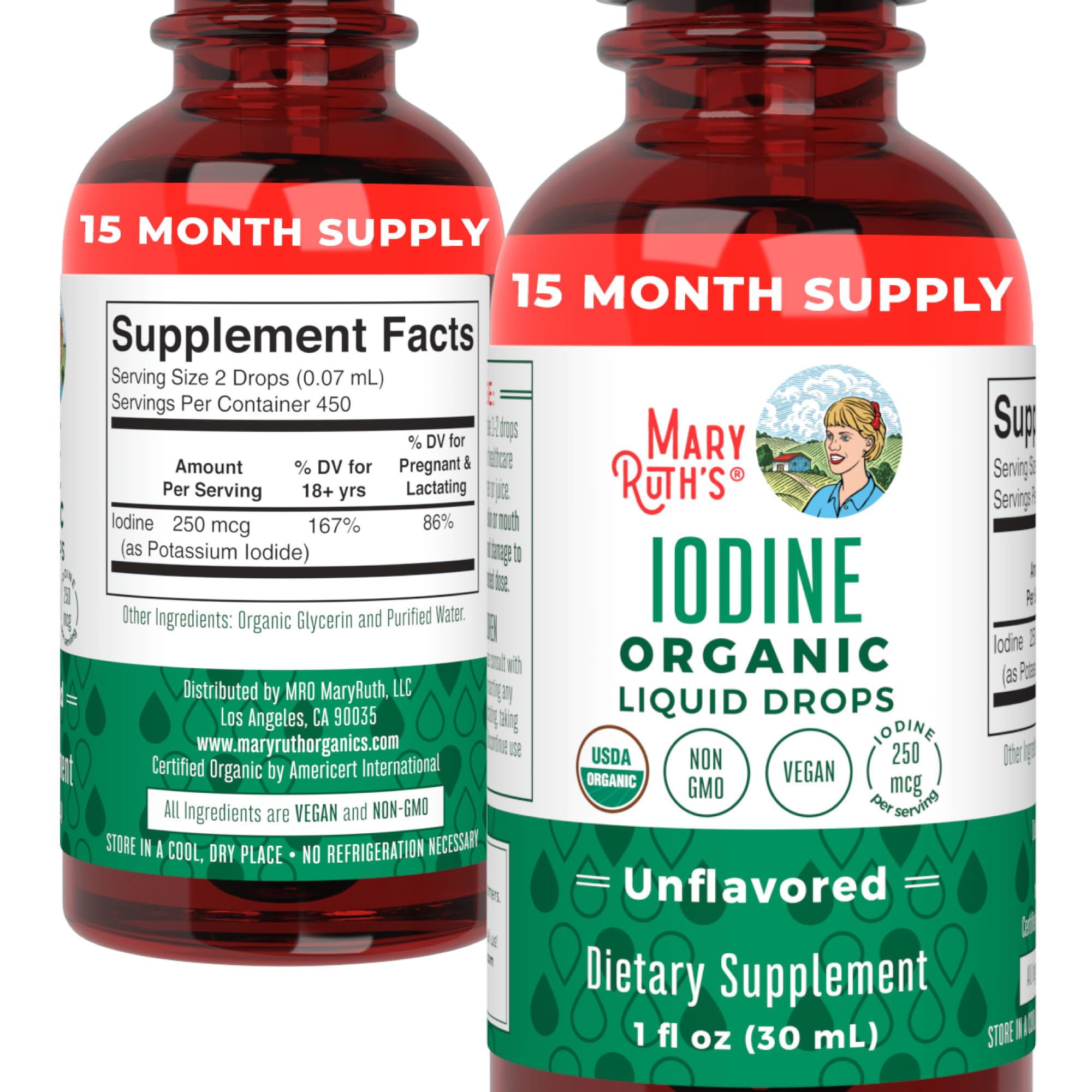Iodine Liquid Drops by MaryRuth Organics | Thyroid Support

