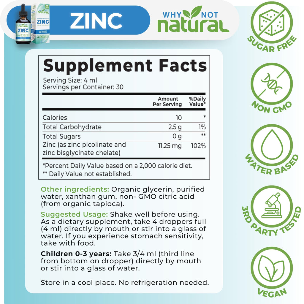 Liquid Zinc Drops for Immune & Gut Support

