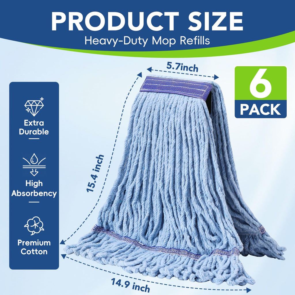 Zeefpod Mop Head Replacement - Heavy Duty & Washable

