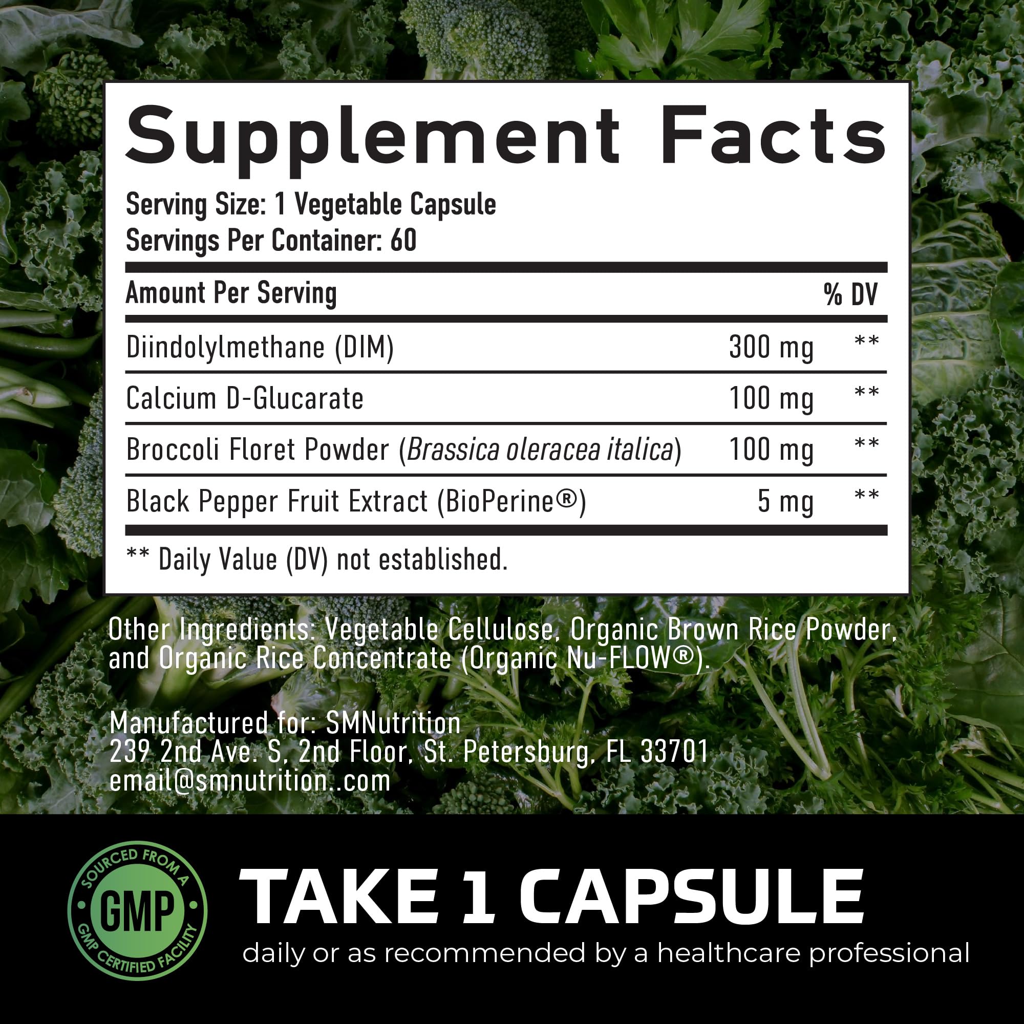 DIM Supplement for Men 300mg by SMNUTRITION | Gluten-Free


