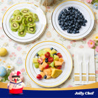 JOLLY CHEF Disposable Plastic Plates – 10 Inch

