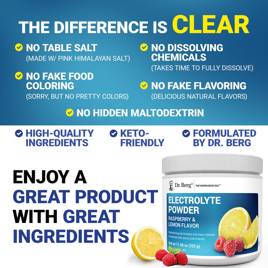 Dr. Berg Zero Sugar Hydration Electrolyte Powder | Potassium 1000 mg

