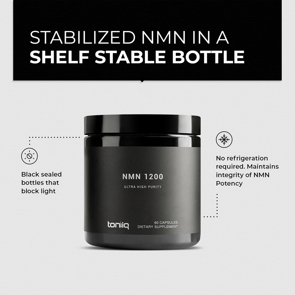 Toniiq NMN Supplement 98% Pure NMN NAD+ Support

