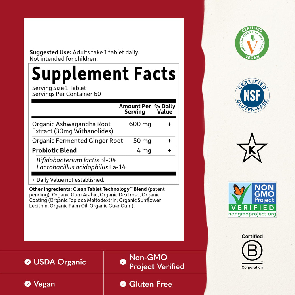 Garden of Life Organic Ashwagandha with Probiotics & Ginger

