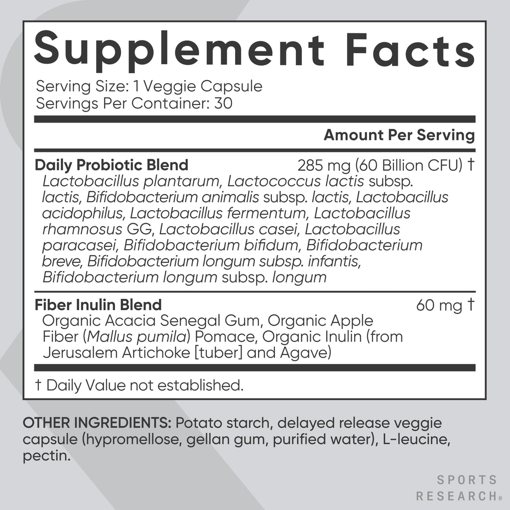 Sports Research Probiotics with Prebiotics Vegan Capsules

