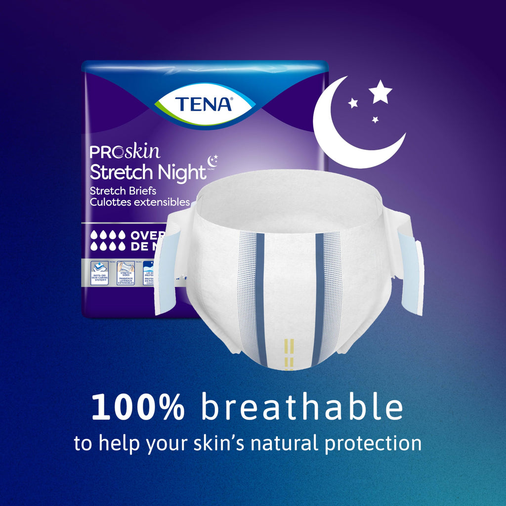 TENA ProSkin Overnight Stretch Brief Incontinence Diapers

