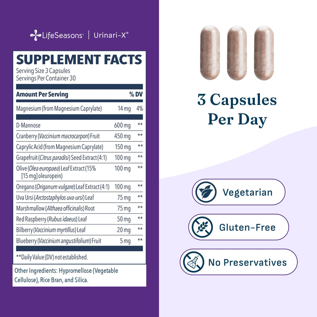 Urinari-X Urinary Tract Support with Cranberry & D-Mannose

