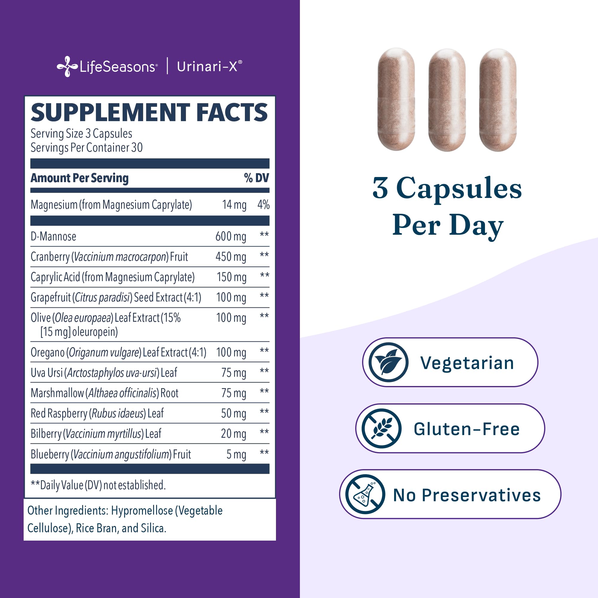 Urinari-X Urinary Tract Support with Cranberry & D-Mannose

