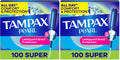 Tampax Pearl Tampons for Women, with LeakGuard Braid, Super Absorbency, Unscented