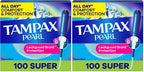 Tampax Pearl Tampons for Women, with LeakGuard Braid, Super Absorbency, Unscented