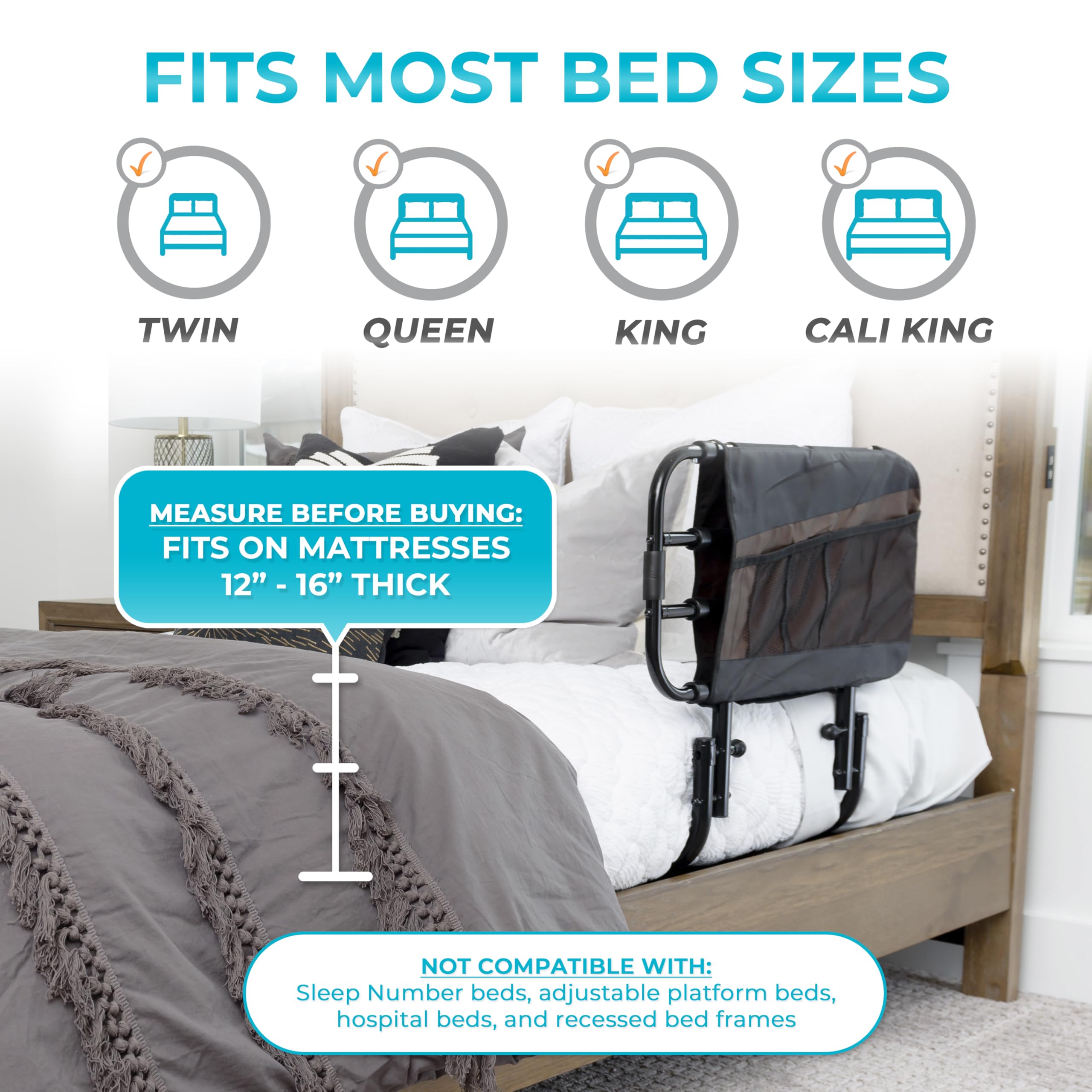 Stander EZ Adjust Bed Rail for Elderly Safety

