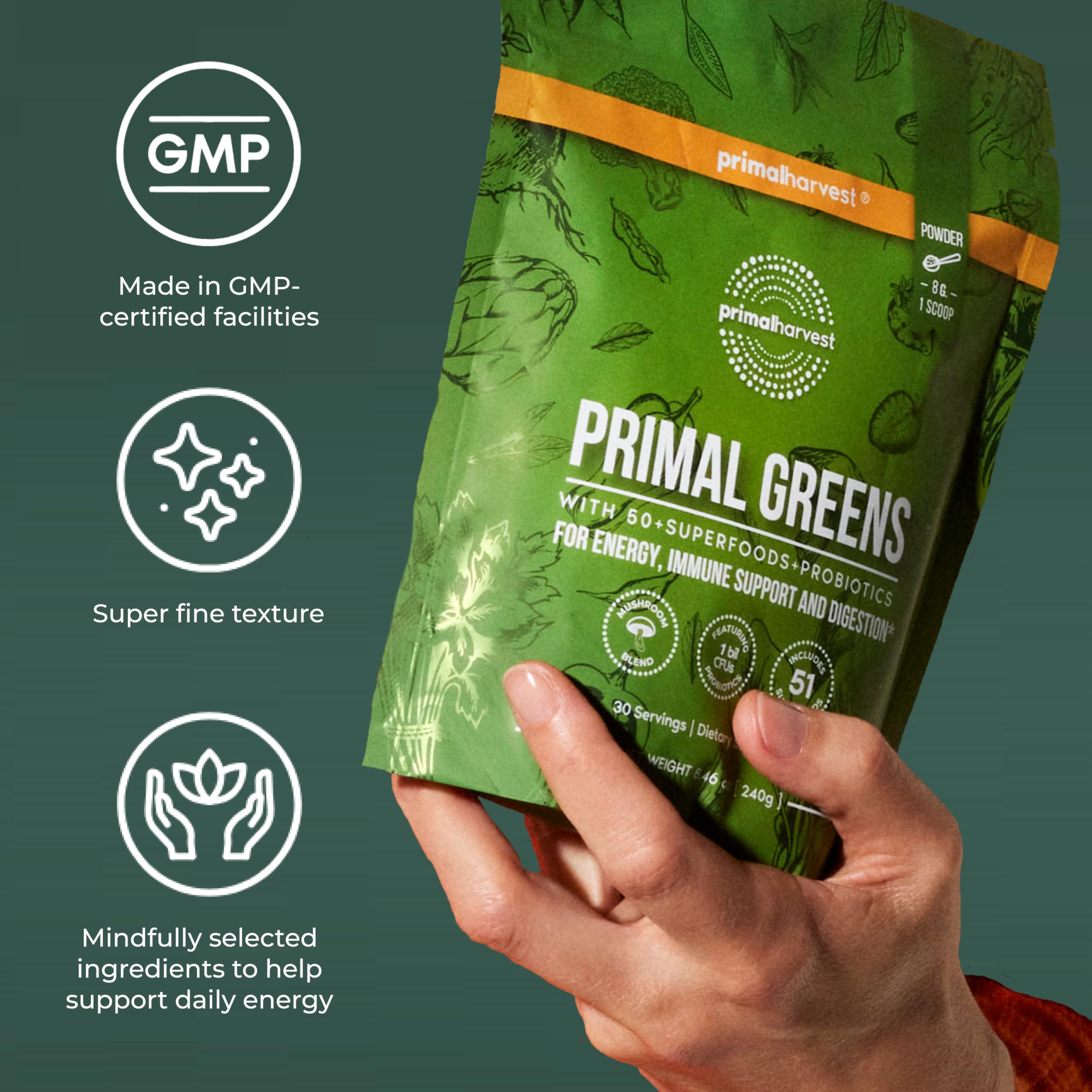 Primal Harvest Super Greens Powder for Energy

