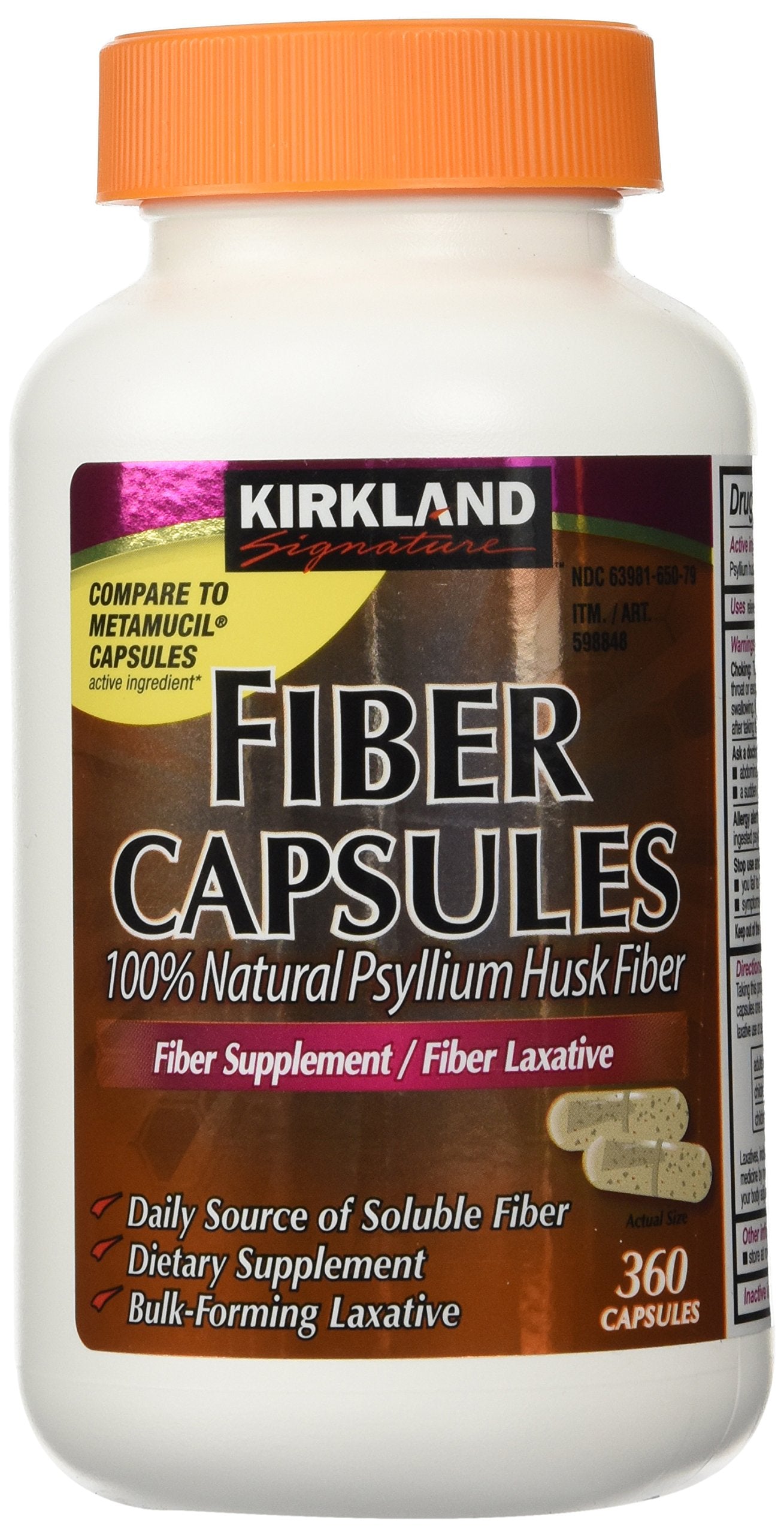 Kirkland Signature Fiber Capsules Daily Digestive Support

