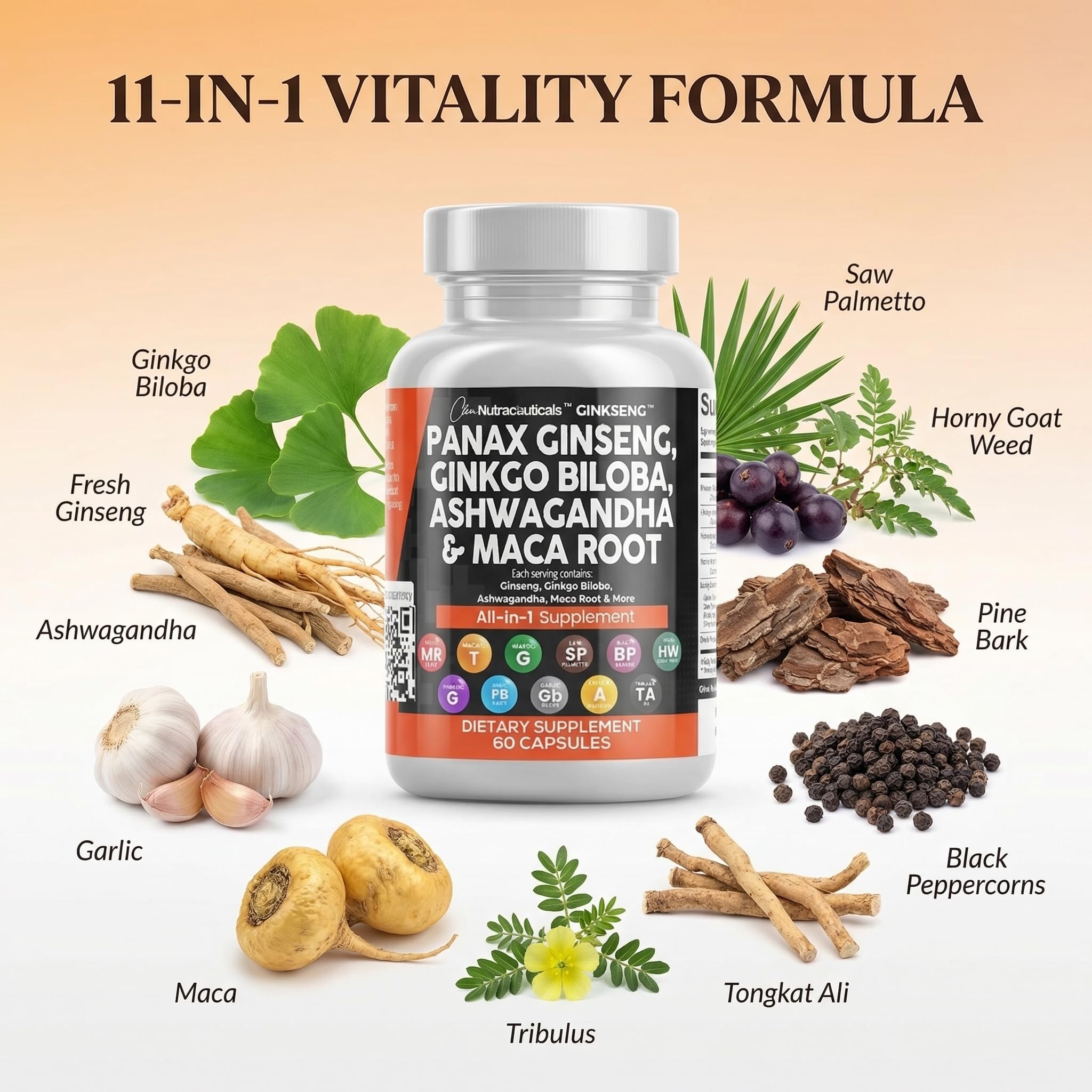 Clean Nutraceuticals Focus Formula Panax Ginseng Ginkgo

